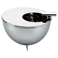 photo Alessi-Ashtray with round opening off center in polished stainless steel 1